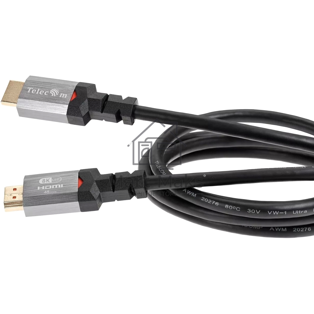 Кабель Telecom TCG365-1.5M HDMI 19M/M,ver. 2.1, 8K@60 Hz 1.5m метал разъемы, Telecom TCG365-1.5M