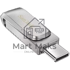 Флешка USB Sandisk Ultra Dual Luxe (SDDDC4-032G-G46), 32Gb, USB 3.2 Gen 1/Type-C, R/W 150/40, серебристый