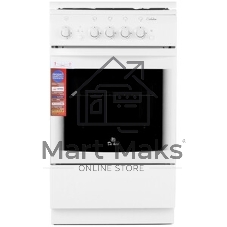 Плита газовая De Luxe 5040.36Г (КР) белый, конфорок 4 шт, духовка 43 л, 50 см x 85 см x 50 см