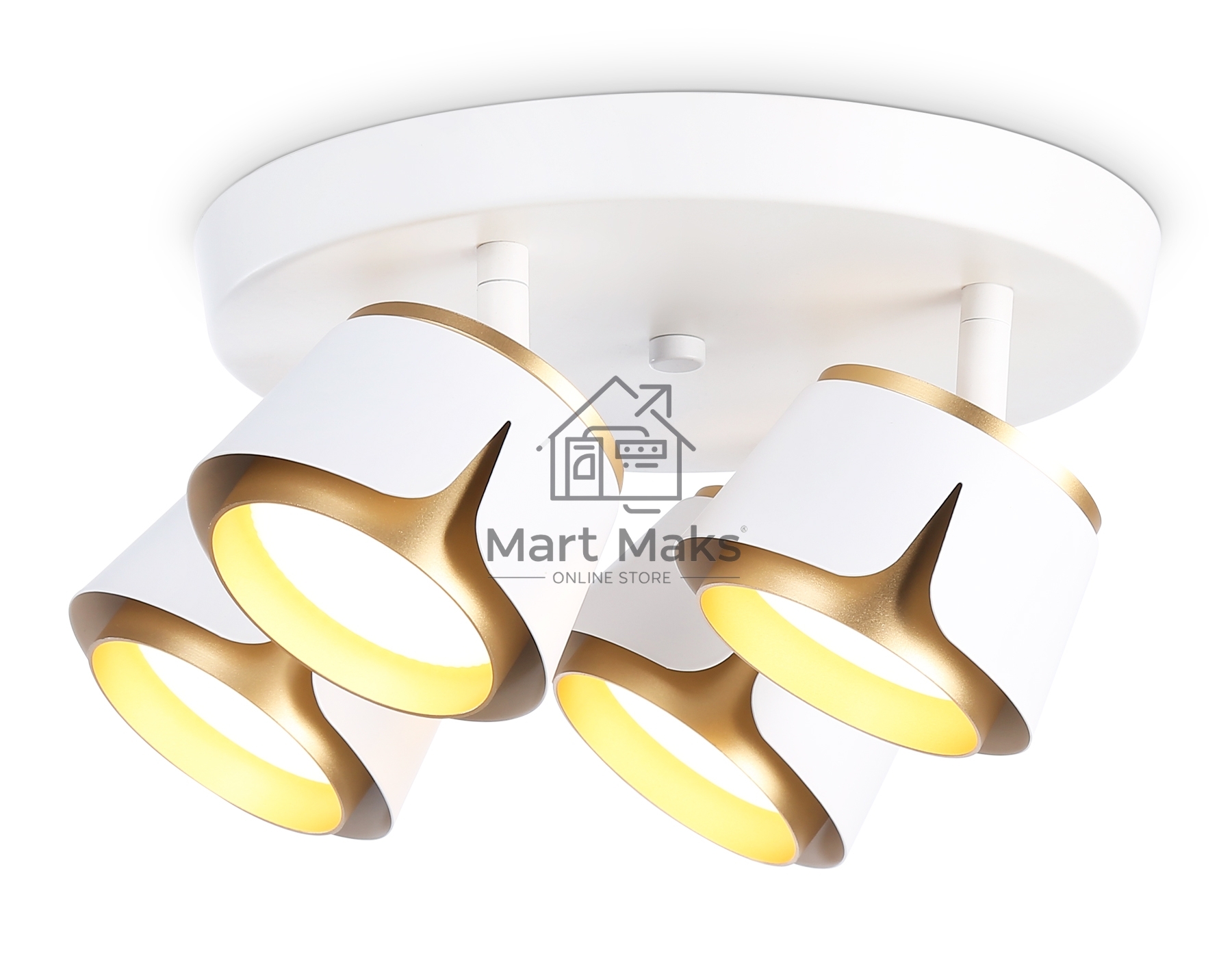 Светильник Ambrella light TN71241/4 WH/GD белый/золото GX53/4 D250*147