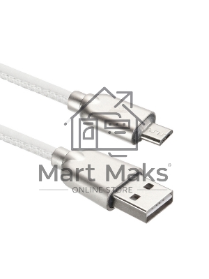 Кабель USB ACD-Allure MicroUSB ~ USB-A Кожа, 1м, белый (ACD-U926-M1W)