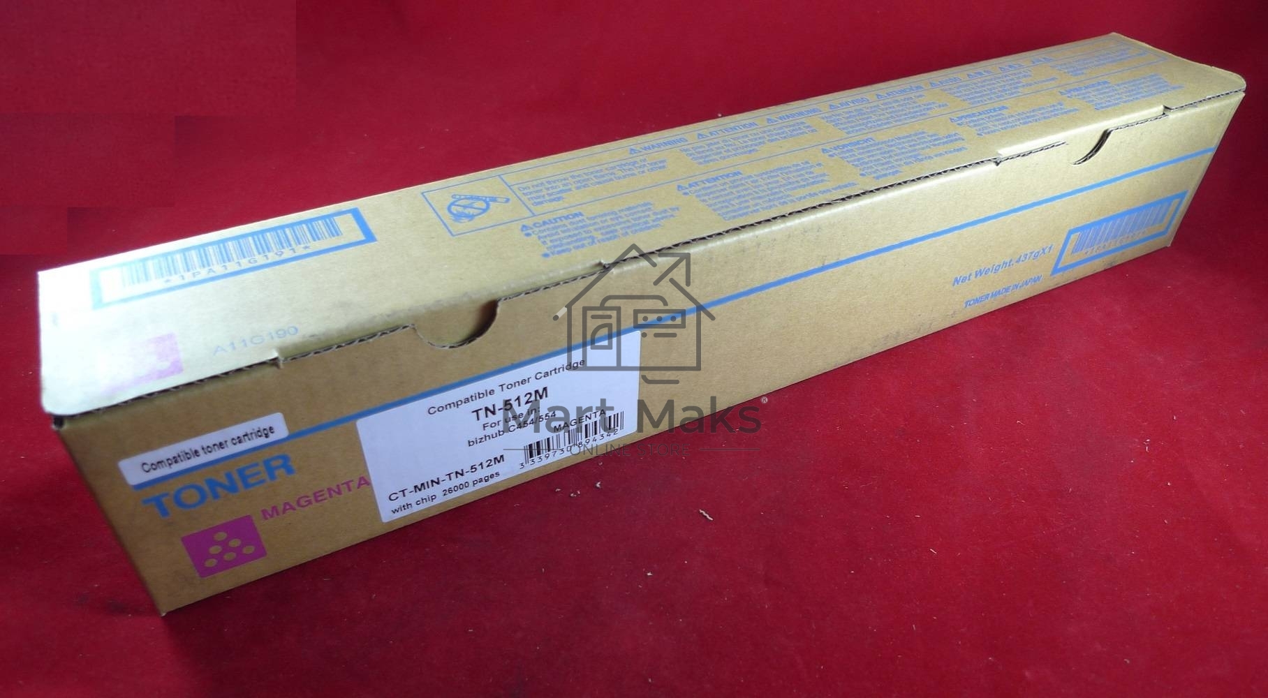 Тонер Konica-Minolta bizhub C454/554 красный TN-512M (туба, 510г) JPN