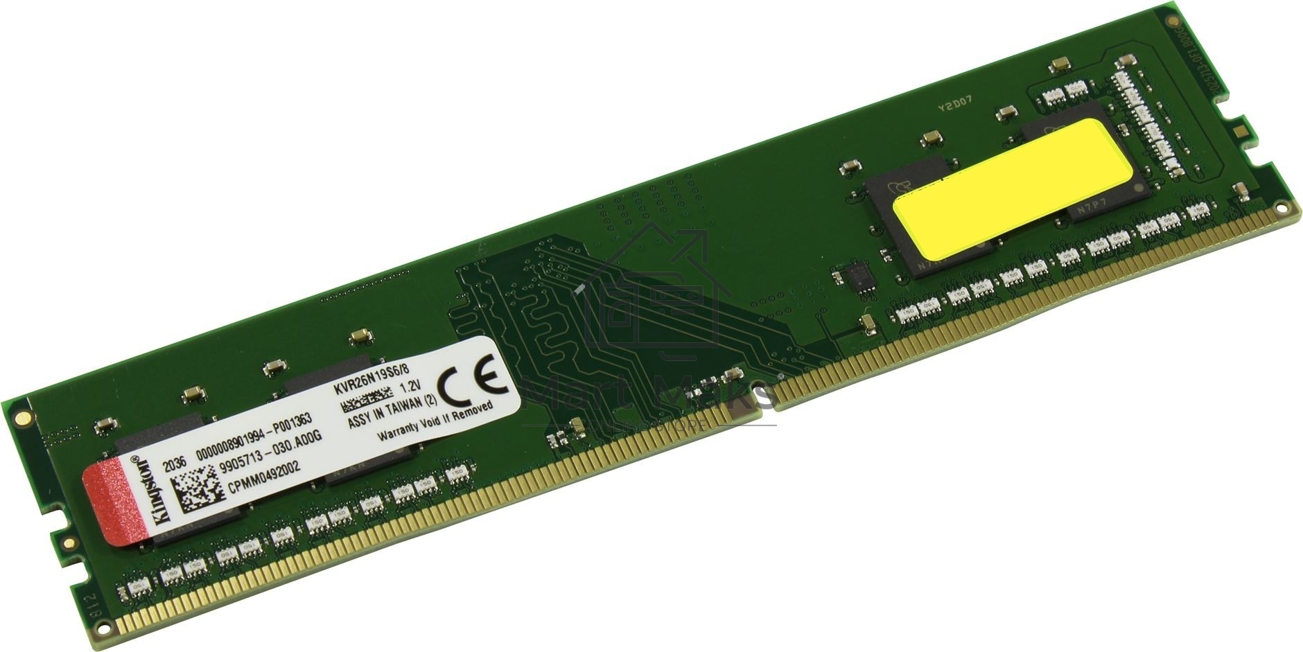 Оперативная память Kingston ValueRAM, DDR4, 8GB (1x8GB), 2666MHz, CL19, DIMM