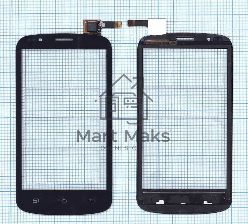 Сенсорное стекло (тачскрин) для DNS S4504, черное