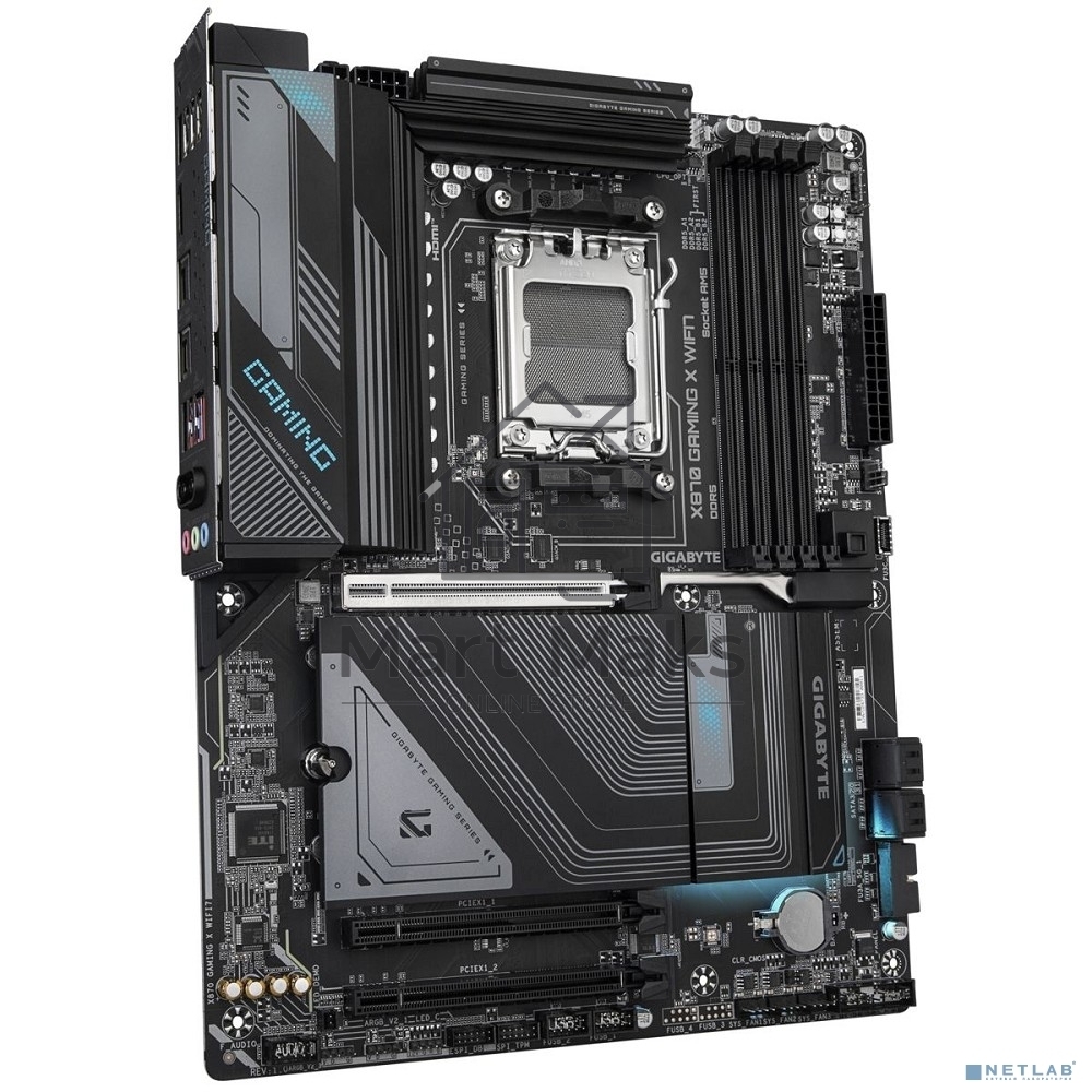 Материнская плата Gigabyte X870 GAMING X WIFI7, AM5, AMD X870, 4xDDR5, 4xSATA, 3xM.2, 1xPCI-E 5.0 x16, 2xPCI-E 3.0 x1, 1xHDMI, 1xUSB-C (DP), 1x 2.5Gb LAN, 4xUSB-A 2.0, 3xUSB-A 3.2 Gen 1, 1xUSB-A 3.2 Gen 2, 2xUSB-C 3.2 Gen 2 (USB4), 3x3.5 мм, 7.1, ATX
