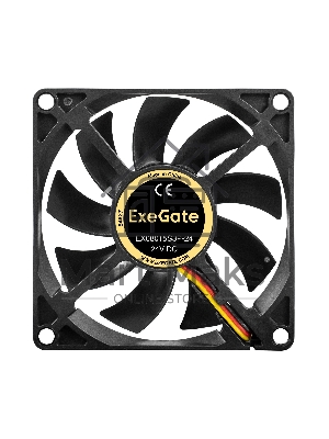 Вентилятор для корпуса ExeGate EX08015S3P-24 черный, 80 мм, 2500 об/мин, 30.1 дБ, 3 pin