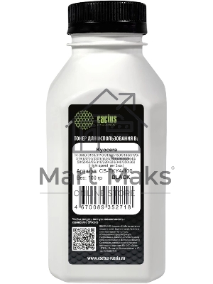 Тонер Cactus CS-TKY4-100 черный флакон 100гр. для принтера Kyocera TK-3060/3100/3110/3130/3150/3160/3170/3190/3200/3300/3400/3410/3430/3440/50/55/60/65/310/320/330/340/350/360 (Hight speed ser 3xxx)