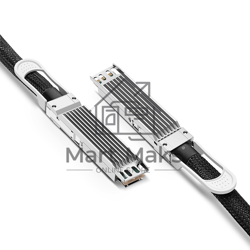 Твинаксиальный медный кабель 0.5m (2ft) NVIDIA/Mellanox MCP4Y10-N00A Compatible 800G OSFP Finned Top InfiniBand NDR Passive Direct Attach Copper Twinax Cable for Quantum-2 Switches