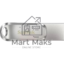Флешка USB Sandisk Ultra Dual Luxe (SDDDC4-032G-G46), 32Gb, USB 3.2 Gen 1/Type-C, R/W 150/40, серебристый