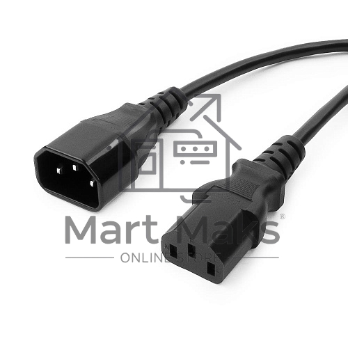 Кабель питания сист.блок-монитор Cablexpert PC-189-VDE-5M, 5м, C13-C14, VDE, 10А, Сечение провода: 0,75 мм2, черный, с заземлением