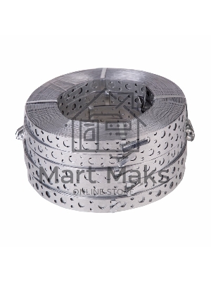 Лента полоса монтажная оцинкованная, перфорированная прямая Rexant, 20х0,70 мм, рулон 25 м