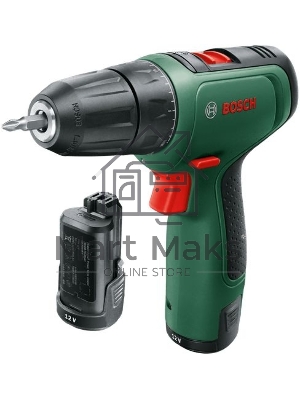 Дрель-шуруповерт Bosch EasyDrill 1200, Аккумуляторная, 18В, 2 АКБ, Кейс