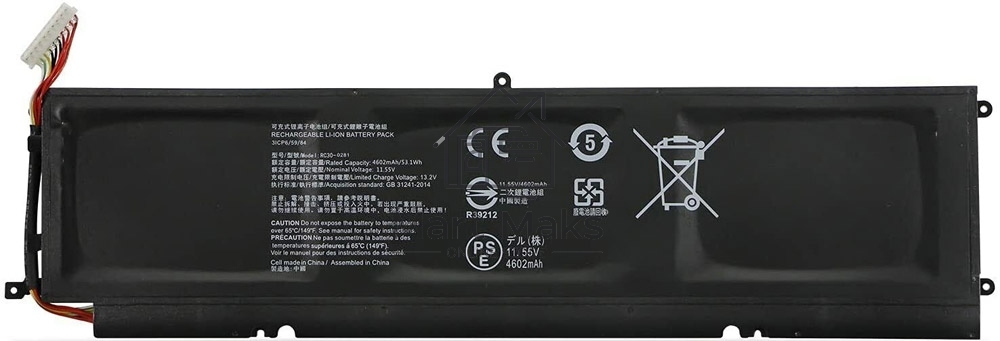 Аккумуляторная батарея для ноутбука Razer Blade 13 (RC30-0281) 11.55V, 4602mAh
