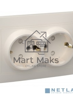 Розетка 2-м СП Кварта 16А РС12-3-ККм с заземл. IP20 крем. ИЭК ERK24-K33-16-DM