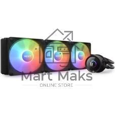 Система жидкостного охлаждения для ПК/ Water Cooling System NZXT Kraken Plus 360 RGB V2 (260W, 360mm, LED temp., Black, RGB/ Fans: 3x120mm, 75.05CFM, 31.9dBA, 2400RPM/ Pump height 55.97mm, 2800RPM, Rad thickness 27mm/ S: 1851, 1700, 1200, 115X, AM5, AM4)