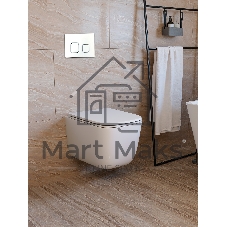 Инсталляция с унитазом комплект BAU IDEAL 6 в 1: унитаз подвесной безободковый торнадо Bau Dream 51х35, быстросъемное сиденье микролифт, кнопка смыва BAU Strike, белая/хром