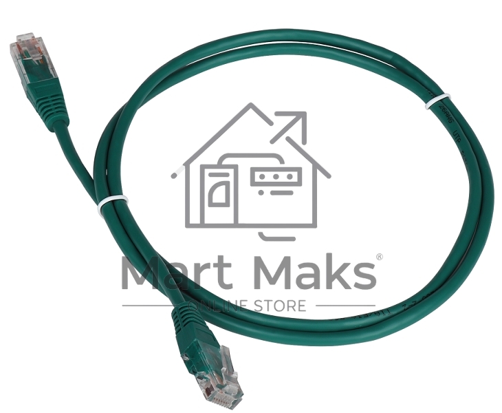 Патч-корд TWT UTP кат.5e, с заливными колпачками, 20.0 м, зеленый