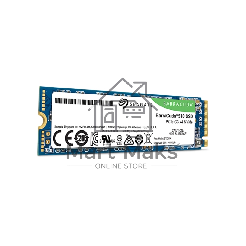 Накопитель SSD Seagate BarraCuda 510, 256Gb, PCIe 3.0 x4, M.2 2280, NVMe, R/W 3100/1050