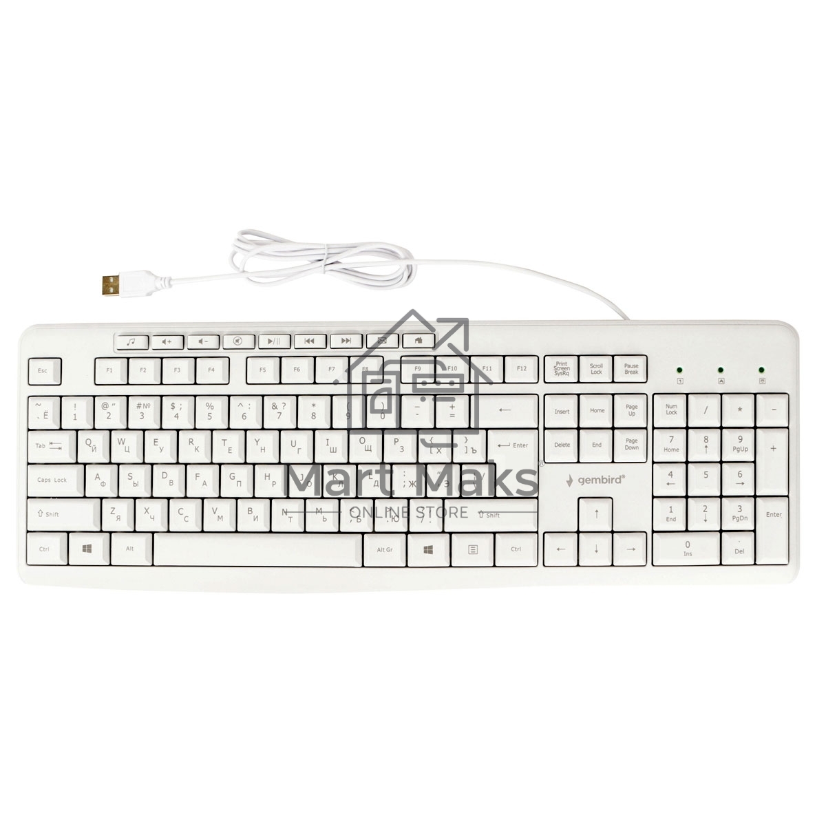 Клавиатура Gembird KB-8430M проводная, USB, белый
