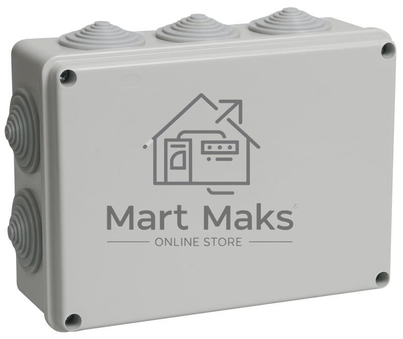 Коробка распаячная ОП 190х140х70 IP55 КМ41244 RAL7035 (10 гермовводов) ИЭК UKO11-190-140-070-K41-55
