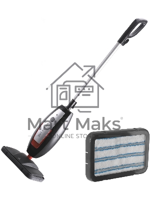 Паровая швабра Galaxy Line GL 6400, серебристый с черным, 1600 Вт, 0,6 л, 1 бар, регулятор мощности, время работы до 20 мин, макс. подача пара 35 г/мин, макс. температура нагрева 110°C, время нагрева до 30 с, индикатор работы и опустошения резервуара, акс