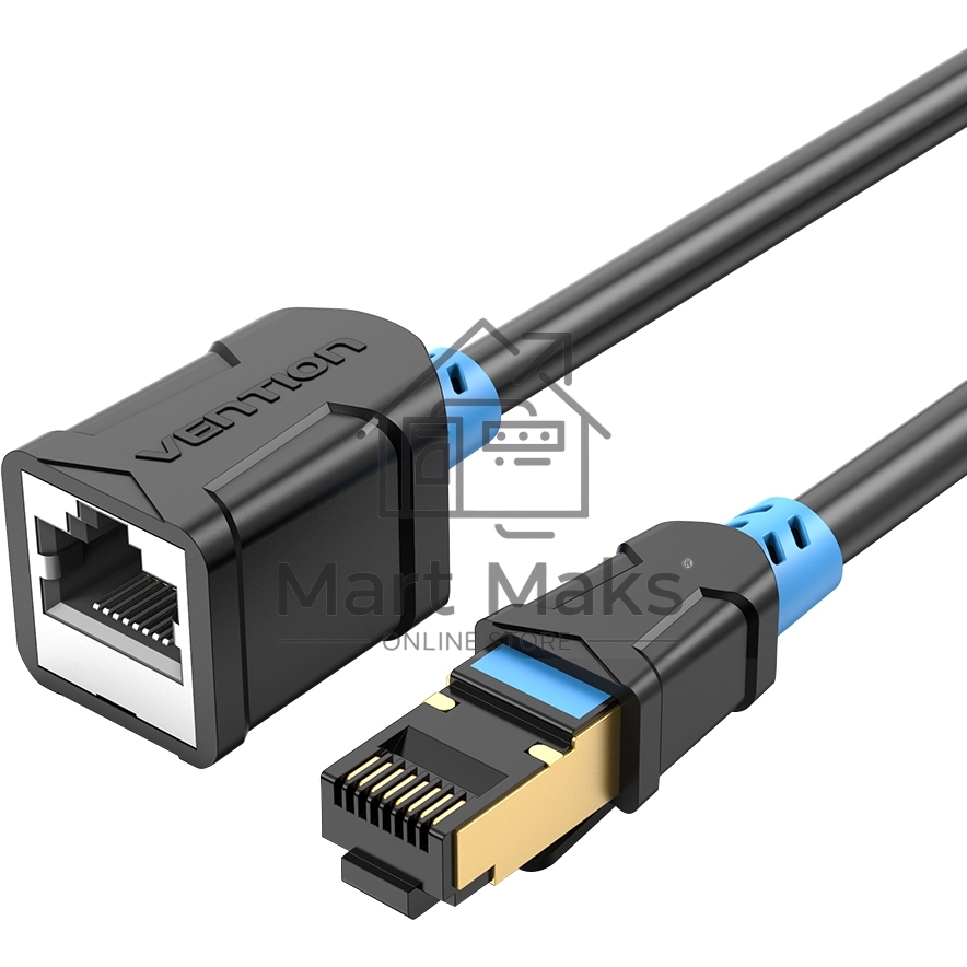 Патч-корд удлинитель Vention прямой SSTP cat.6, RJ45 - 1.5м. черный