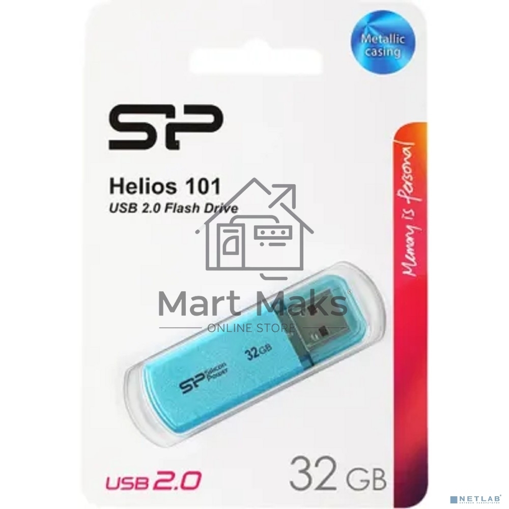 Флешка USB R/W R/W 32Gb Helios 101 SP032GBUF2101V1B USB2.0 синий