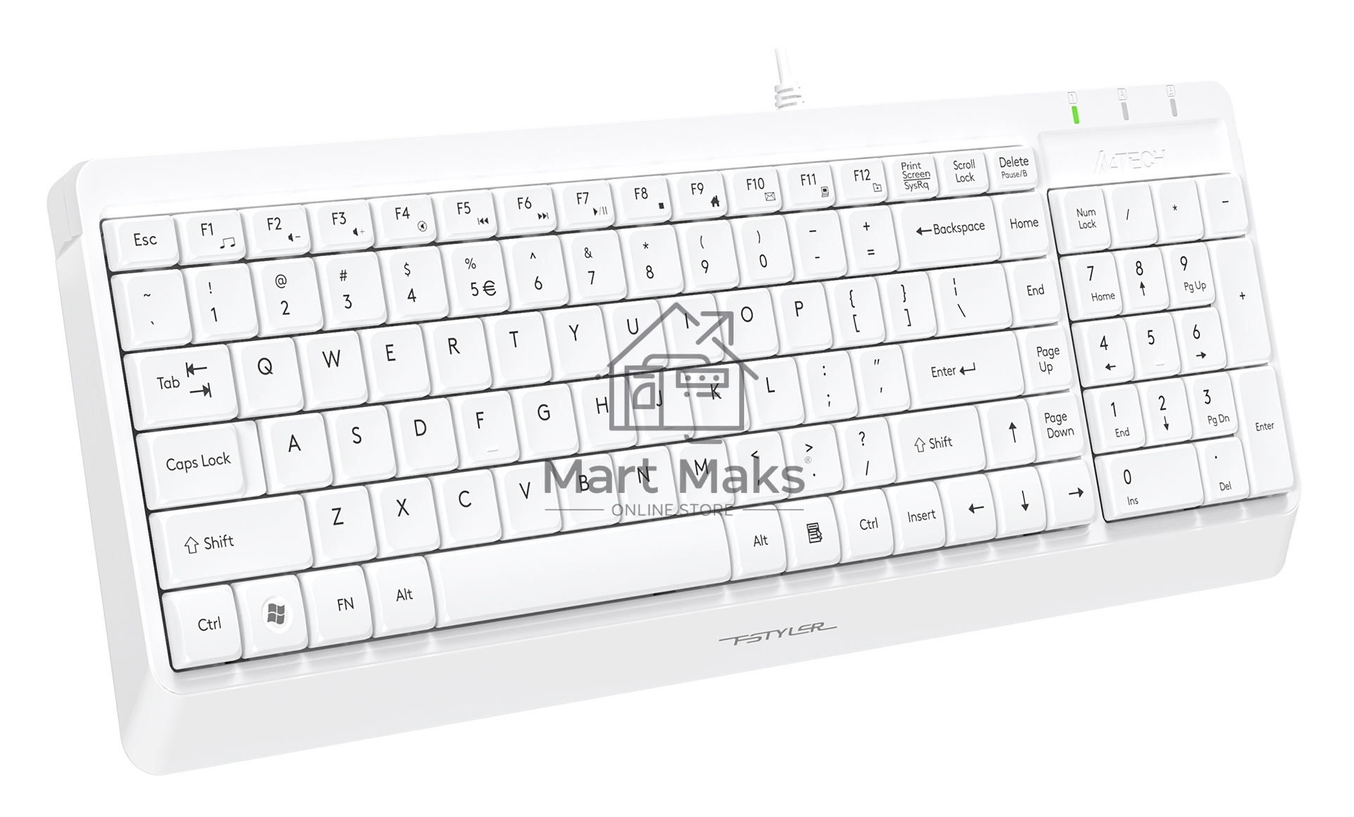 Клавиатура + мышь A4Tech Fstyler F1512 клав:белый мышь:белый USB