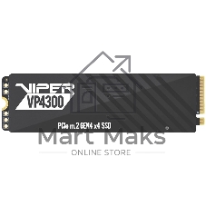Накопитель SSD Patriot Viper VP4300, 1Tb, PCIe 4.0 x4, M.2 2280, NVMe, R/W 7400/5500, с радиатором