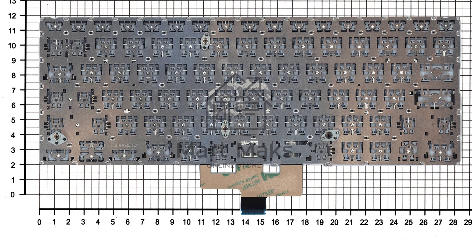 Клавиатура для ноутбука Asus ZenBook UX433FA серебристая с подсветкой