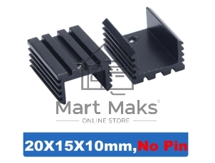 Аллюминиевый радиатор TO-220 Mosfet, 20x15x10 мм, NoPin
