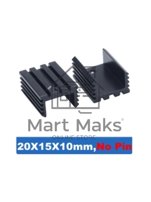 Аллюминиевый радиатор TO-220 Mosfet, 20x15x10 мм, NoPin
