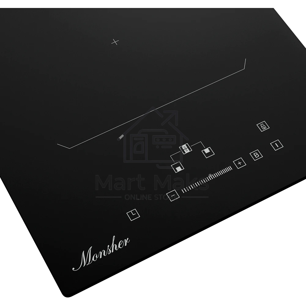 Варочная поверхность Monsher MHI 3011, индукция, инвертер, 30 см, 9 уровней мощности, бустер, Stop and Go, автоматическое отключение, таймер, индикатор остаточного тепла, сенсорное/слайдерное управление, черный