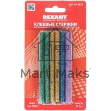 Клеевые стержни Rexant, Ø7 мм, 100 мм, прозрачные, 12 шт., блистер