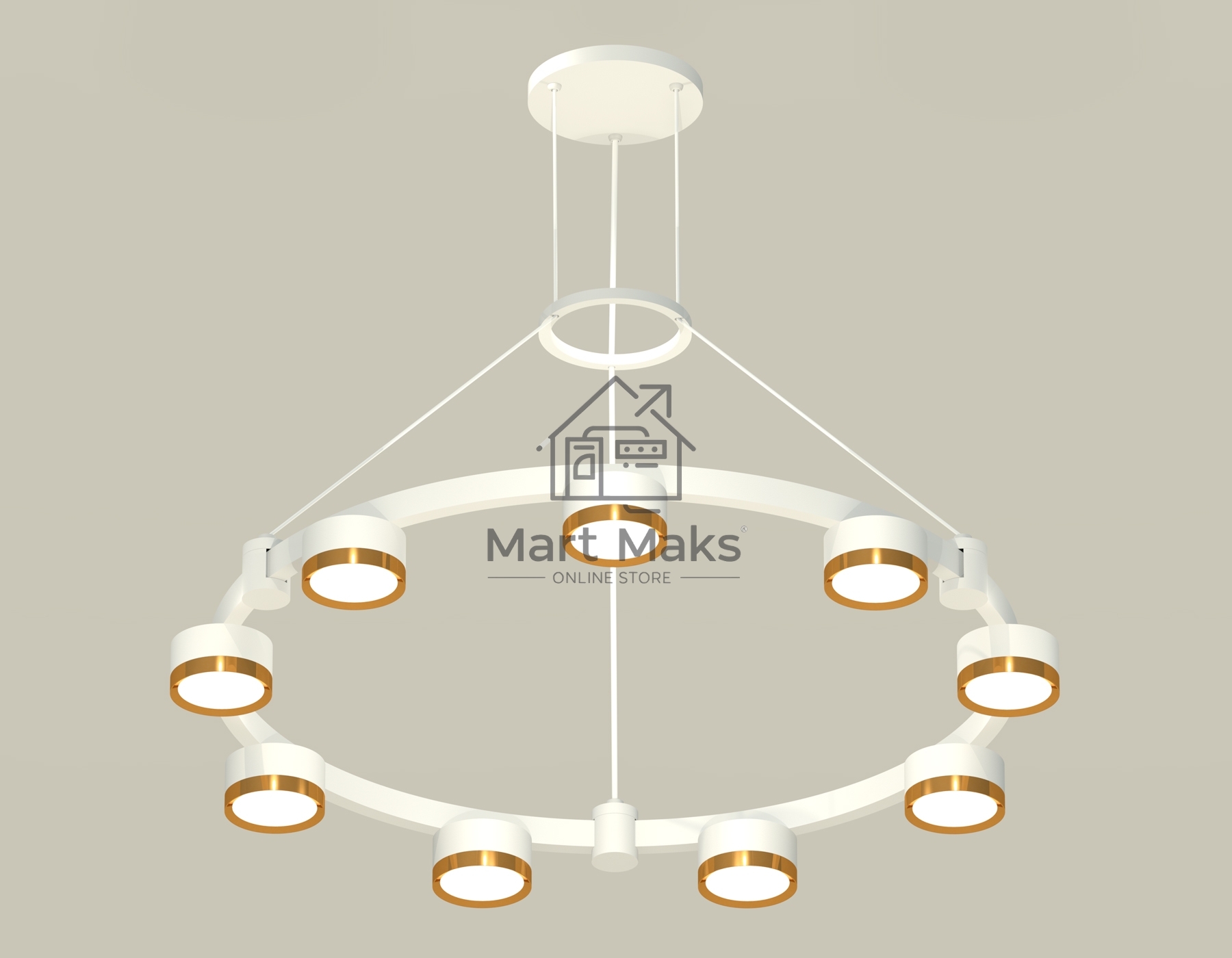 Светильник Ambrella light XR92031802/9 SWH/PYG белый песок/золото желтое полированное GX53 (A9203, C9241, N8124)