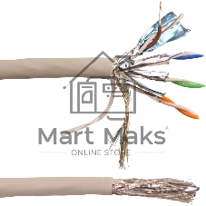 Кабель Lanmaster LAN-6ESFTP-HFLT-GY кат.6 S/FTP 4 пары 23AWG 100Om нг(А)-HF внутренний 305м серый