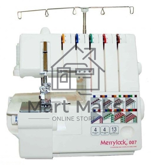 Оверлок Merrylock 007 (5-ти-ниточный), 20 швейных операций, 2-,3-,4-,5-ти ниточная строчка