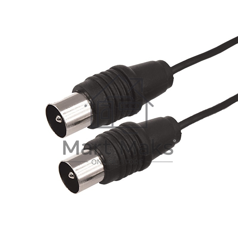 ВЧ кабель, ТВ гнездо - ТВ штекер, длина 25 метров, чeрный Rexant