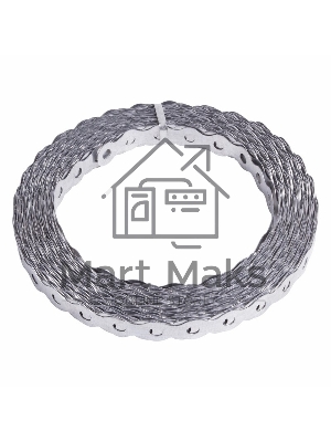 Лента полоса монтажная оцинкованная, перфорированная волна Rexant 17х0,55 мм, рулон 25 м