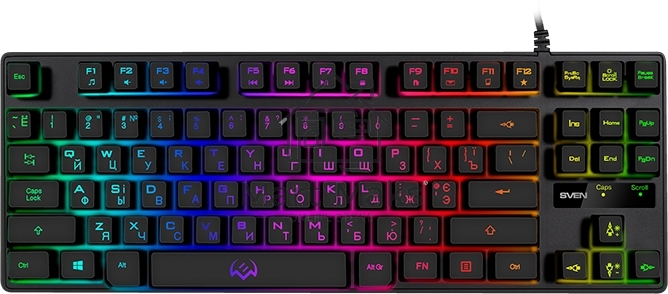 Игровая клавиатура SVEN KB-G7400 (87кл., 12 Fn функций, подсветка) Игровая клавиатура SVEN KB-G7400 (87кл., 12 Fn функций, подсветка)