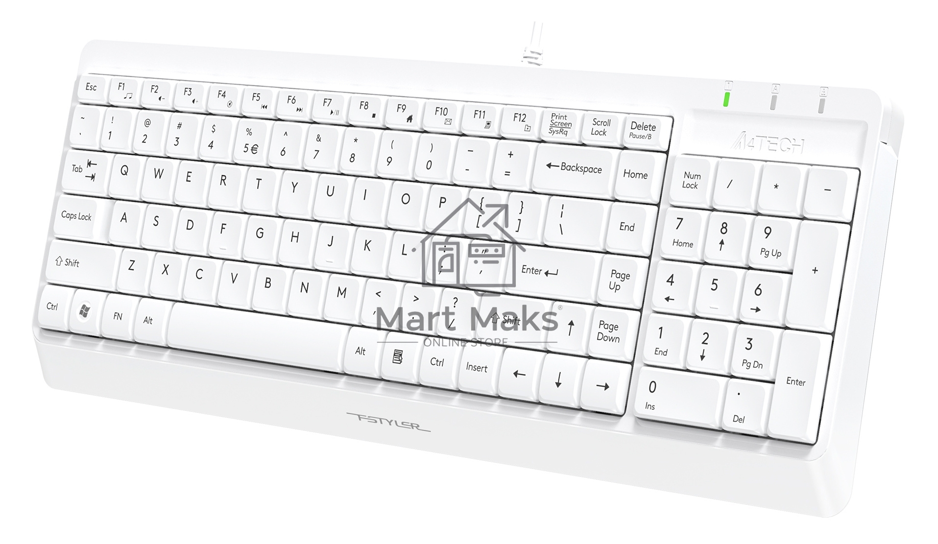 Клавиатура + мышь A4Tech Fstyler F1512 клав:белый мышь:белый USB