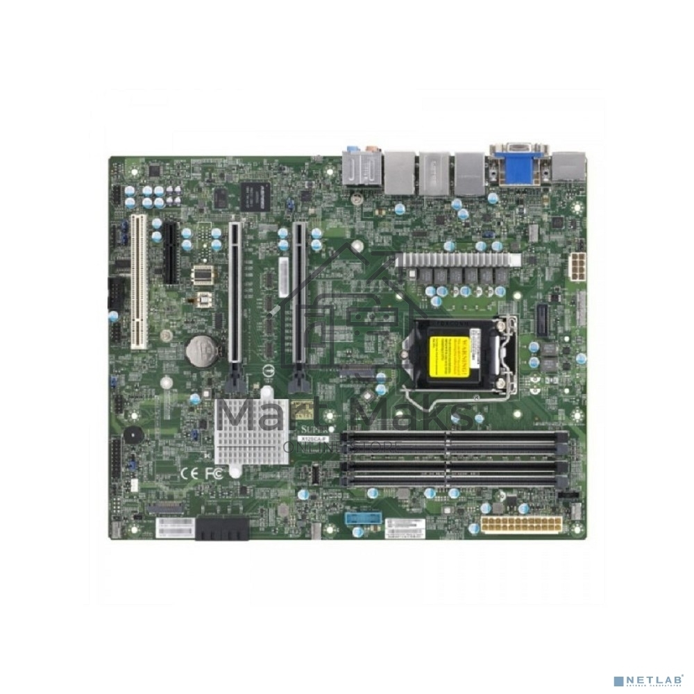 Материнская плата Supermicro MBD-X12SCA-F-B W-1200 CPU, 4 DIMM slots, Intel W480 controller for 4 SATA3 (6 Gbps) ports, RAID 0,1,5,10, 1 PCIe 3.0 x4, 2 PCIe 3.0 x16 slots, bulk