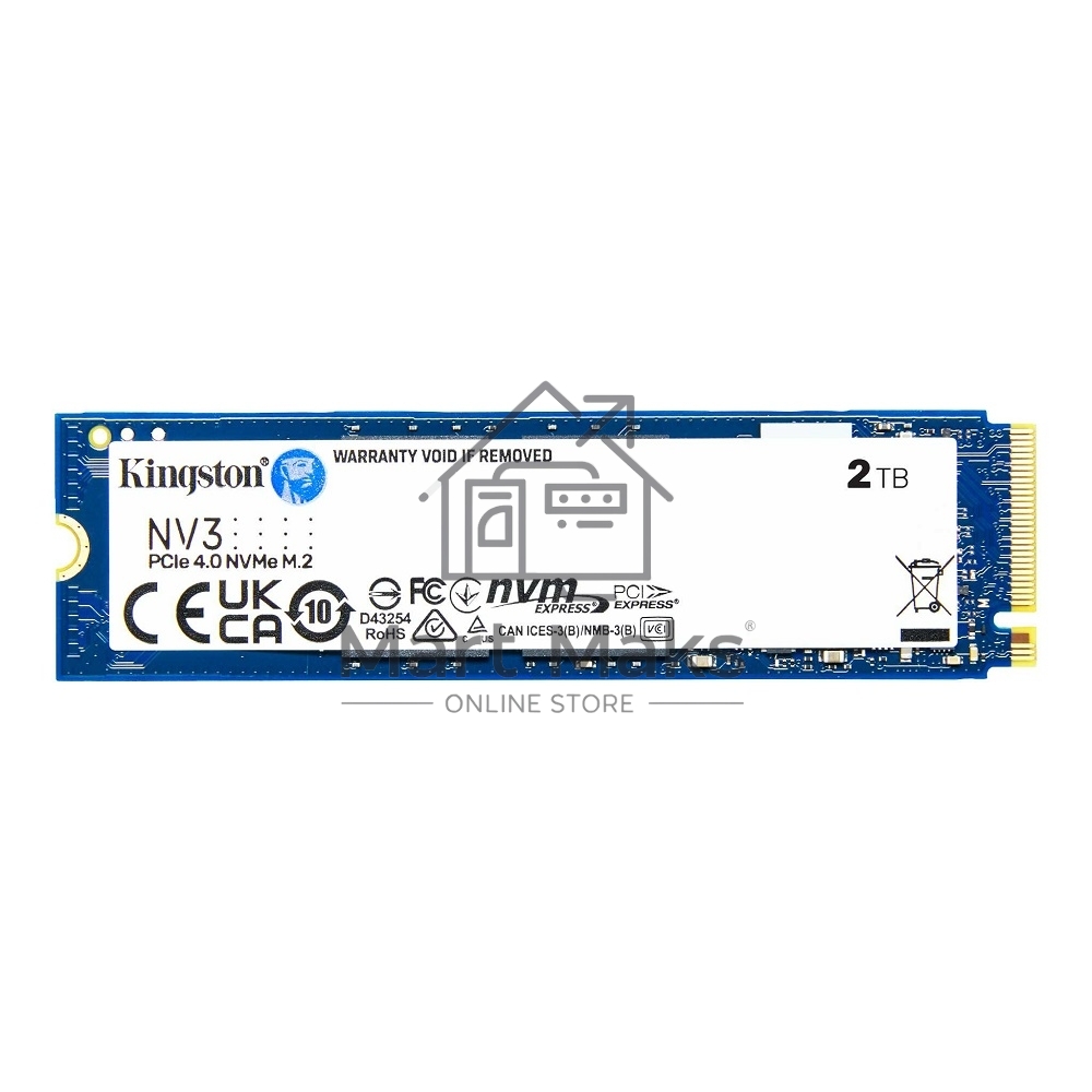 Накопитель SSD Kingston NV3, 2000GB, M.2 2280, PCIe 4.0 x4, NVMe, R/W 6000/5000