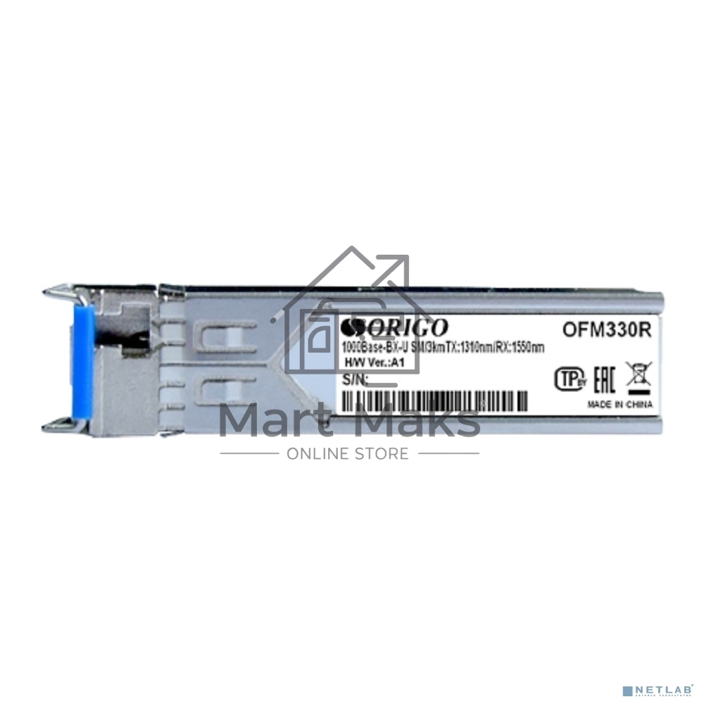 Трансивер ORIGO OFM330R/10KM WDM SFP Transceiver, 1000Base-BX-U, Simplex LC, TX: 1310nm, RX: 1550nm, Single-mode, 10KM