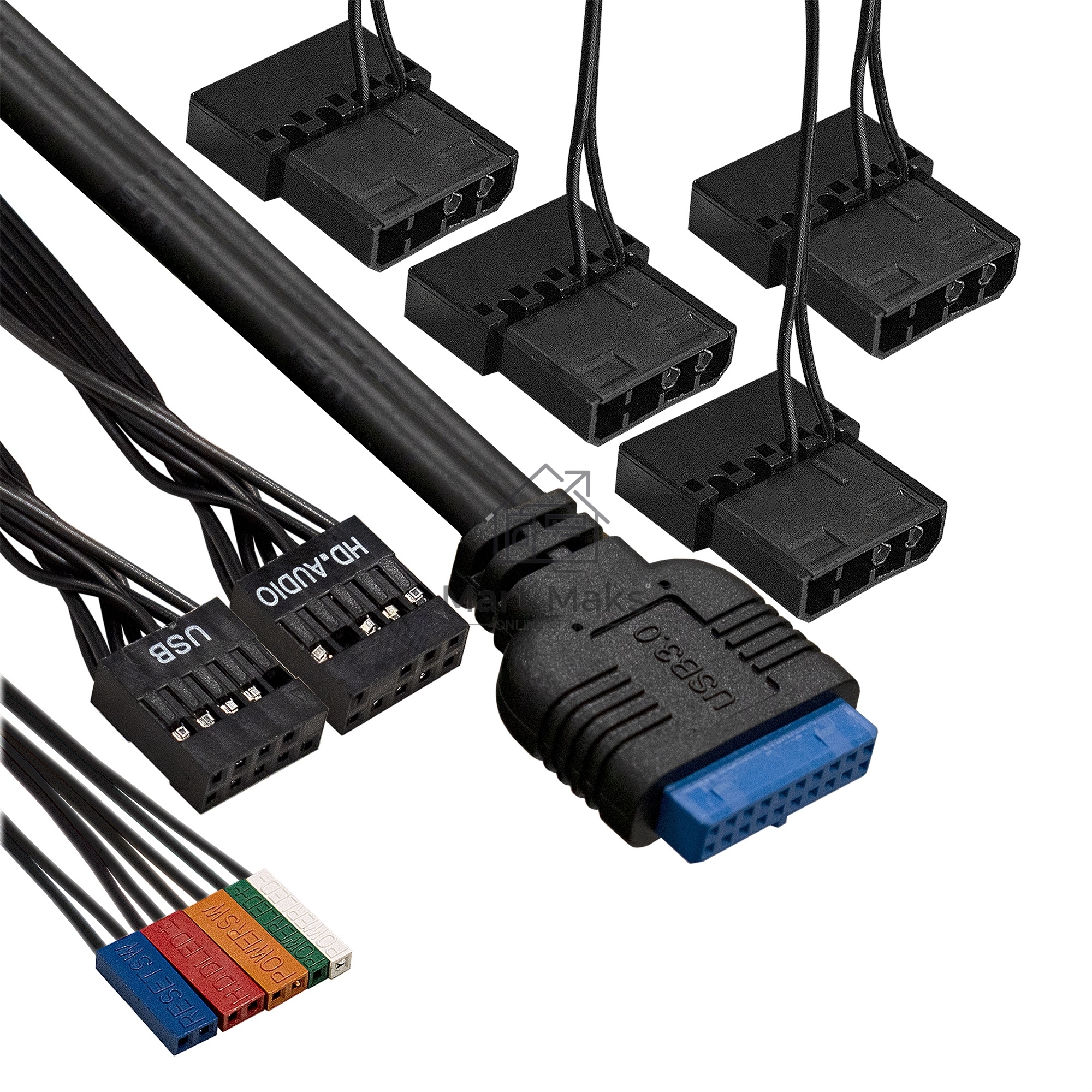 Компьютерный корпус Miditower ExeGate i3 BASE (ATX, без БП, с окном, 1*USB+1*USB3.0, аудио, 4 вент. 12см с RGB подсветкой)