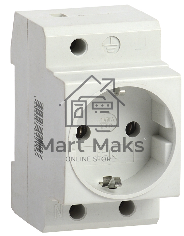 Розетка силовая РАр10-3-ОП с заземл. на DIN-рейку IEK MRD10-16