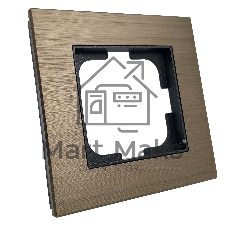 Ovivo Рамка 1-местн. ПРАЙМ ЭЛЕМЕНТС АЛЮМИНИЙ (PRIME ELEMENTS ALUMINIUM) бронза/черный, 403-510017-096