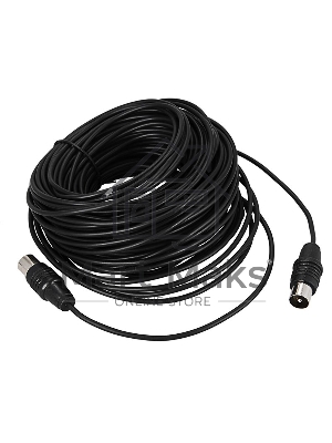 ВЧ кабель, ТВ гнездо - ТВ штекер, длина 25 метров, чeрный Rexant