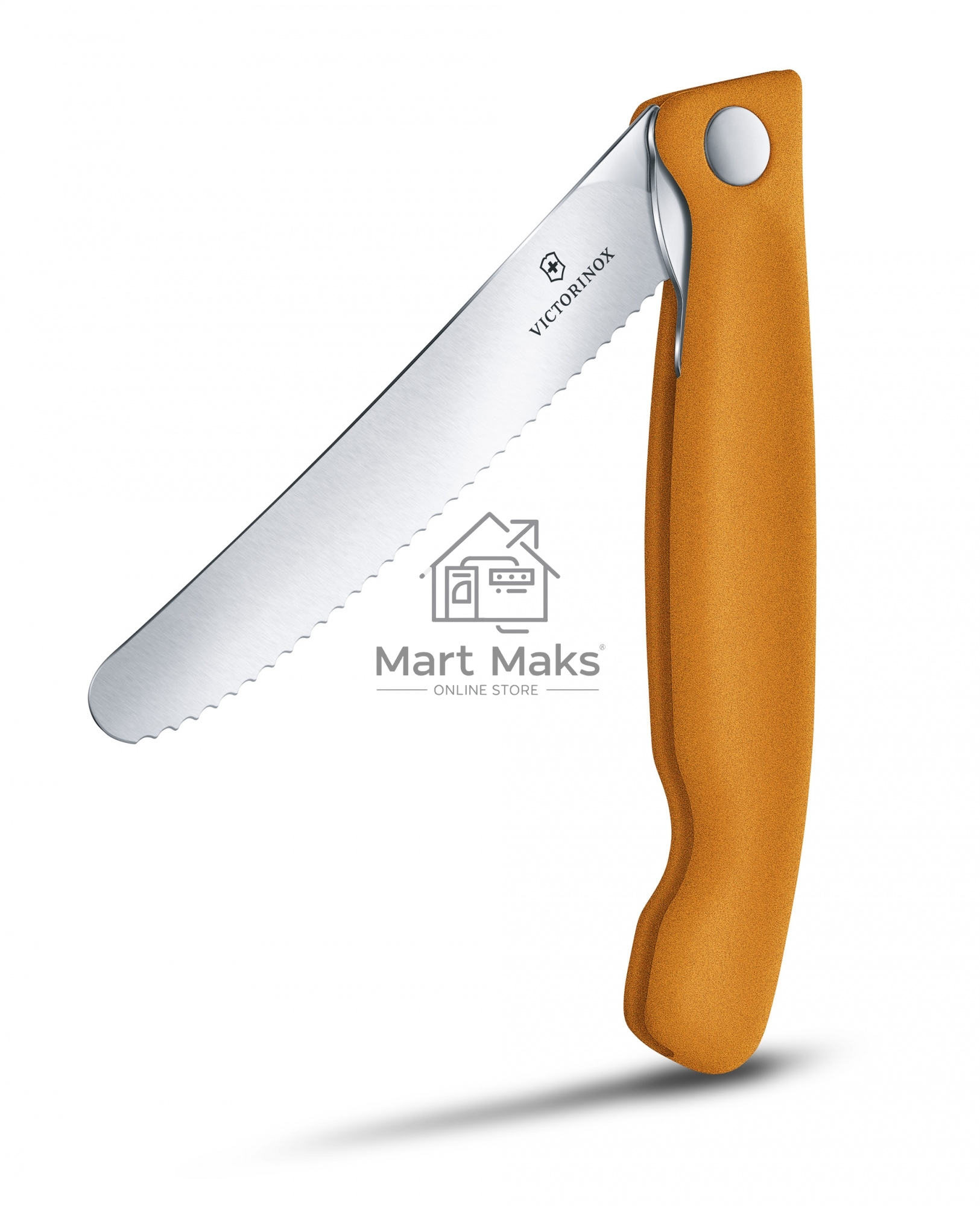 Нож кухонный Victorinox Swiss Classic (6.7836.F9B) стальной для овощей лезв.110мм серрейт. заточка оранжевый блистер