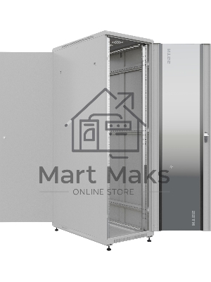 Шкаф серверный NTSS Премиум (NTSS-R42U60100GS) напольный 42U 600x1000мм пер.дв.стекл металл 900кг серый IP20 сталь